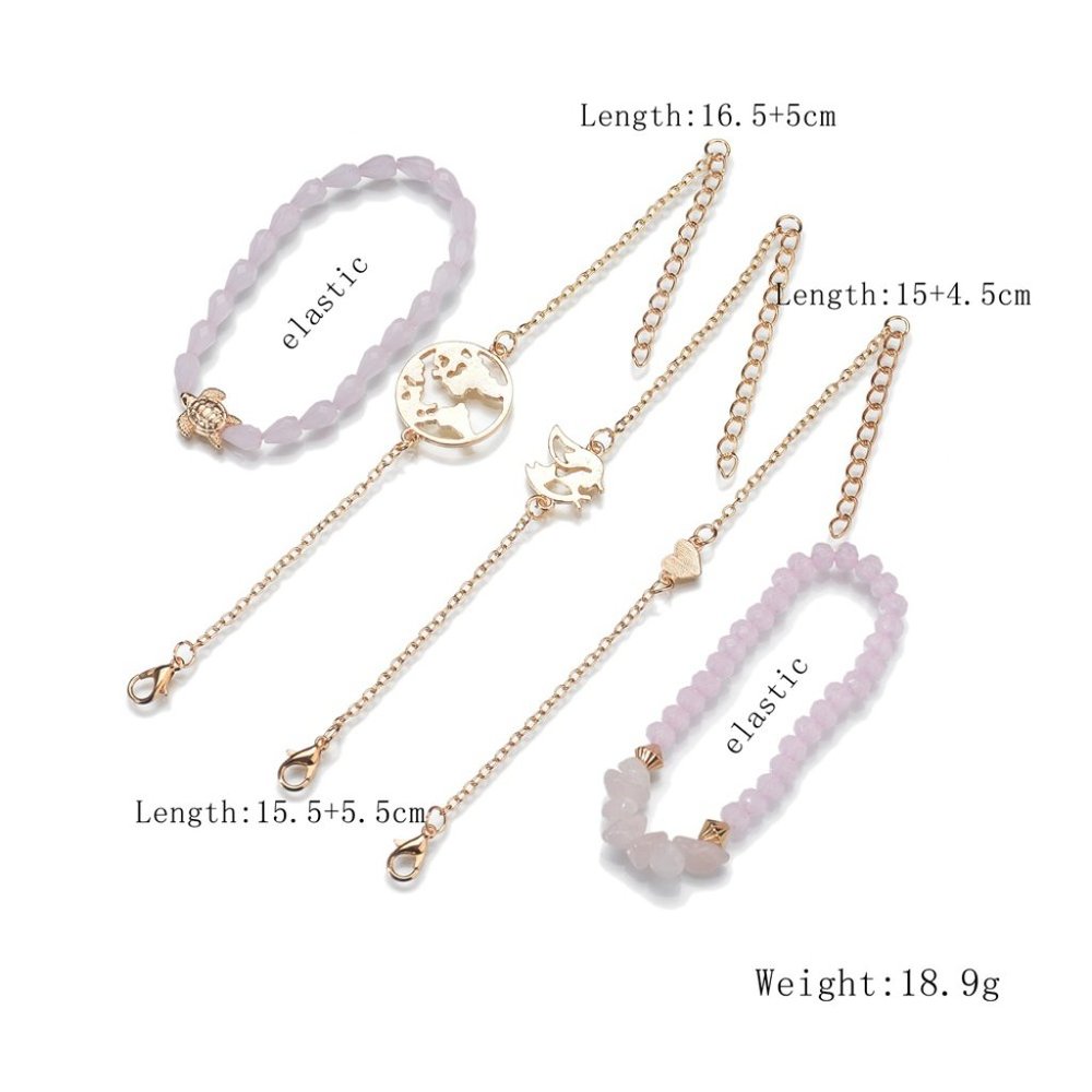 Map Earth Travel Bracelets Set - Picture 3 of 5